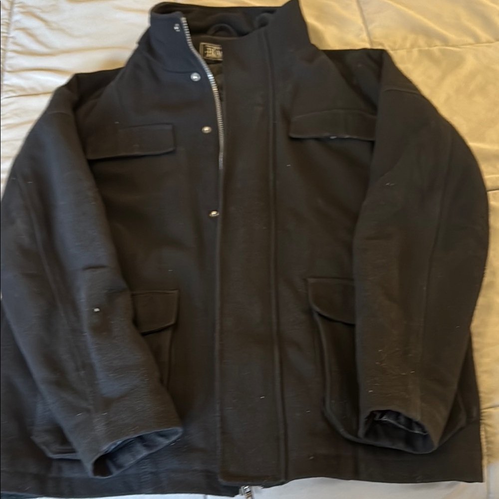 Men's Black Buckle military style jacket